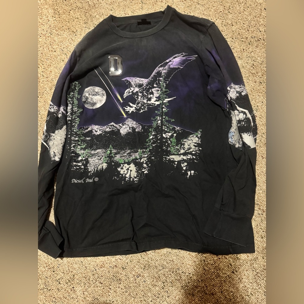 Black Graphic Long Sleeve Shirt